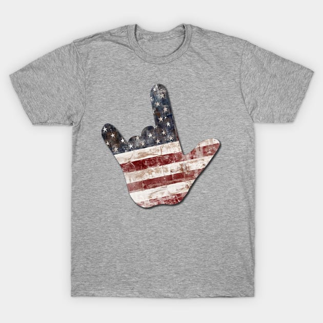 ILY - American Flag T-Shirt by MonarchGraphics